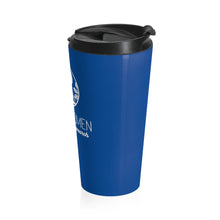 Load image into Gallery viewer, Blue and White Stainless Steel Travel Mug