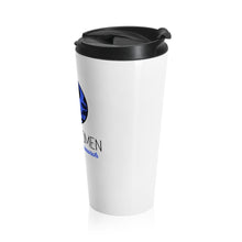 Load image into Gallery viewer, Blue and White Stainless Steel Travel Mug