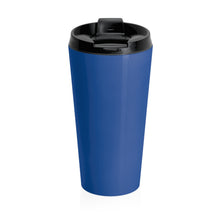 Load image into Gallery viewer, Blue and White Stainless Steel Travel Mug