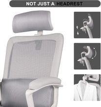 Load image into Gallery viewer, Office Chair, High Back Ergonomic Mesh Desk Office Chair with Padding Armrest and Adjustable Headrest -Gray