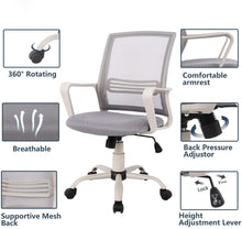 Load image into Gallery viewer, Ergonomic Task Office Chair, Mid-Back Computer Mesh Desk Swivel Office Chair with Armrests