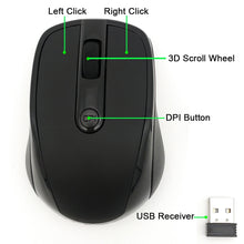 Load image into Gallery viewer, USB Wireless mouse 2000DPI Adjustable Receiver Optical Computer Mouse 2.4GHz Ergonomic Mice For Laptop PC Mouse