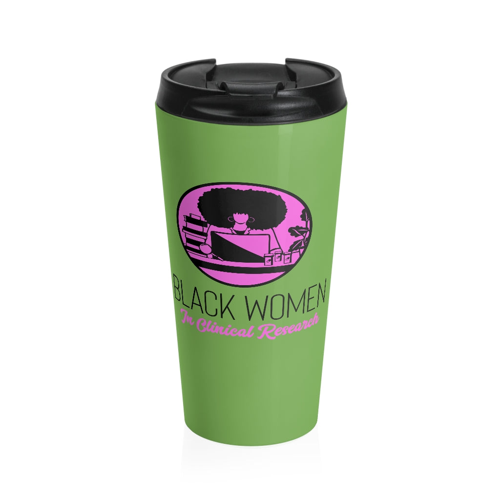 Pink and Green Stainless Steel Travel Mug