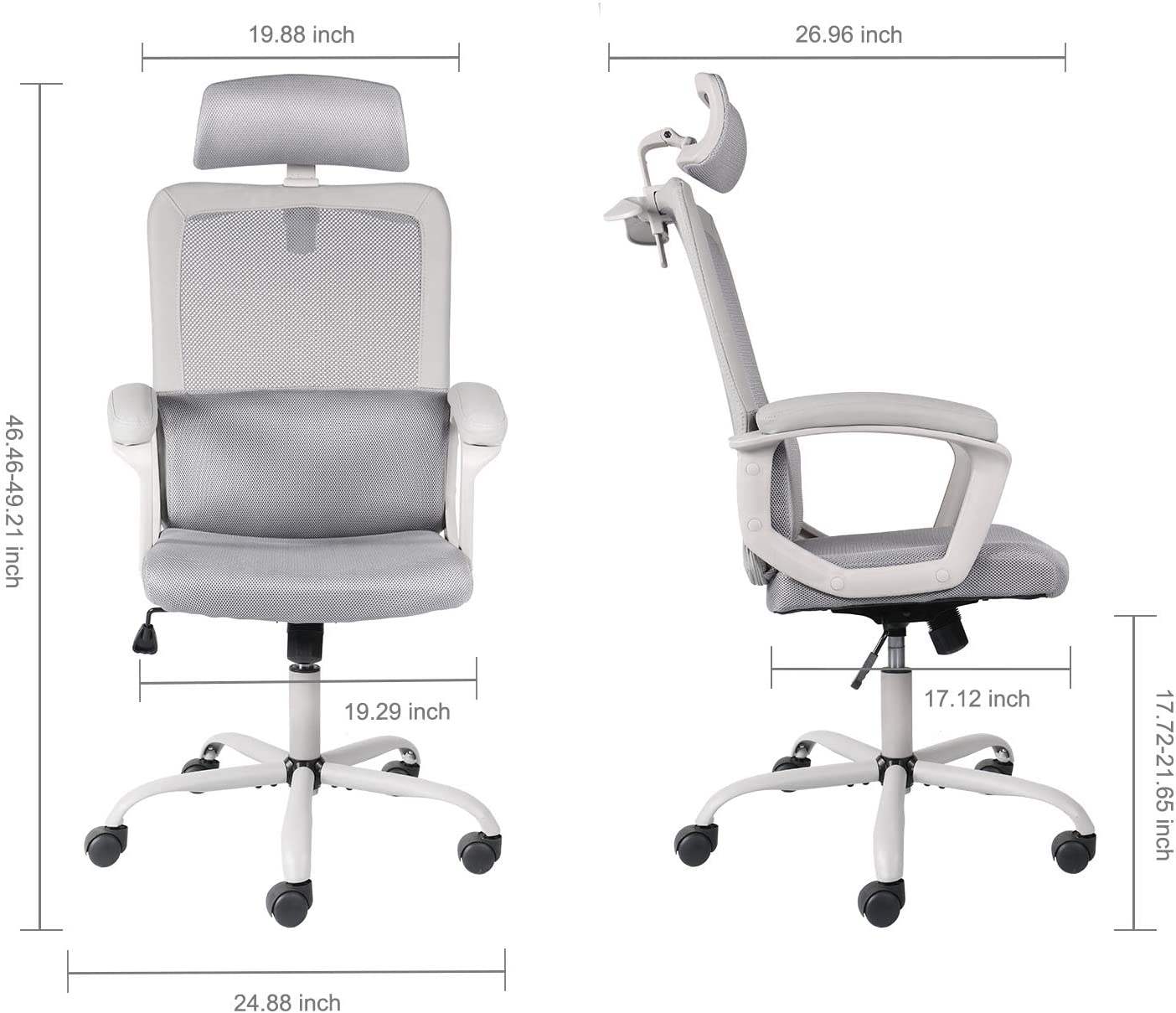 Black Mesh Office Chair with Headrest : 7307 - Pilot by Harmony Collection